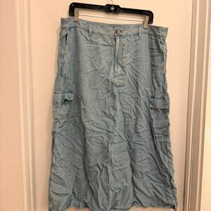 J.Jill light denim linen long skirt tags on Large Harborside